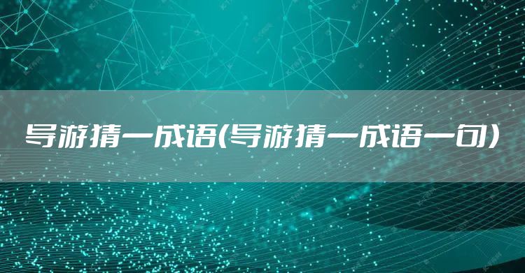 导游猜一成语（导游猜一成语一句）
