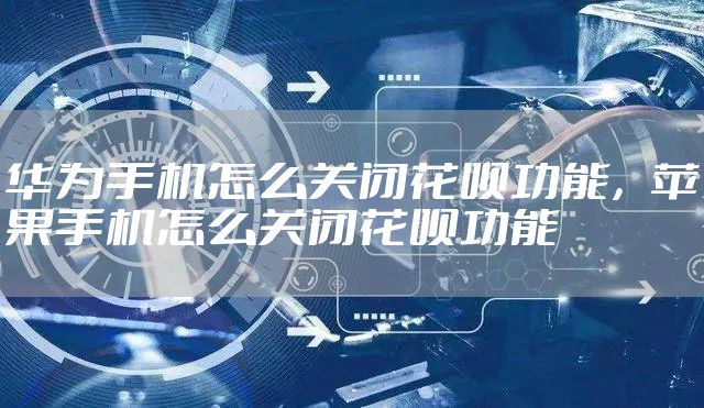 华为手机怎么关闭花呗功能，苹果手机怎么关闭花呗功能