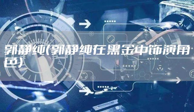 郭静纯（郭静纯在黑金中饰演角色）