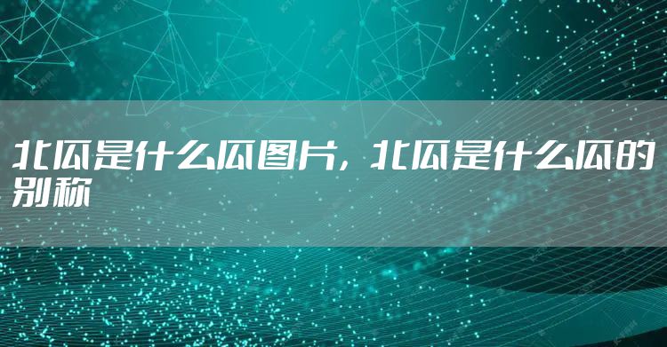 北瓜是什么瓜图片，北瓜是什么瓜的别称