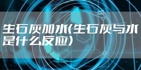生石灰加水（生石灰与水是什么反应）