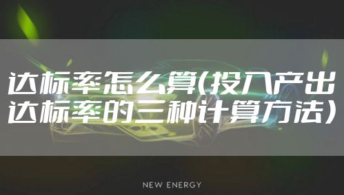 达标率怎么算（投入产出达标率的三种计算方法）