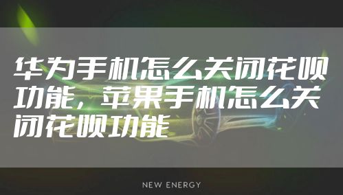 华为手机怎么关闭花呗功能，苹果手机怎么关闭花呗功能