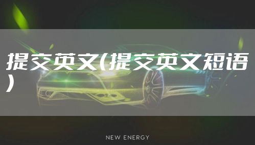 提交英文（提交英文短语）