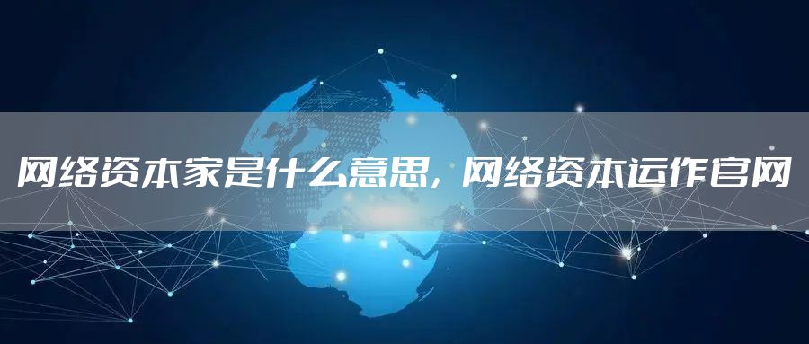 网络资本家是什么意思，网络资本运作官网