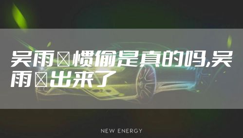 吴雨橦惯偷是真的吗,吴雨橦出来了