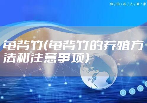 龟背竹（龟背竹的养殖方法和注意事项）