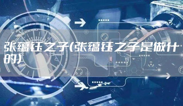 张蕴钰之子（张蕴钰之子是做什的）