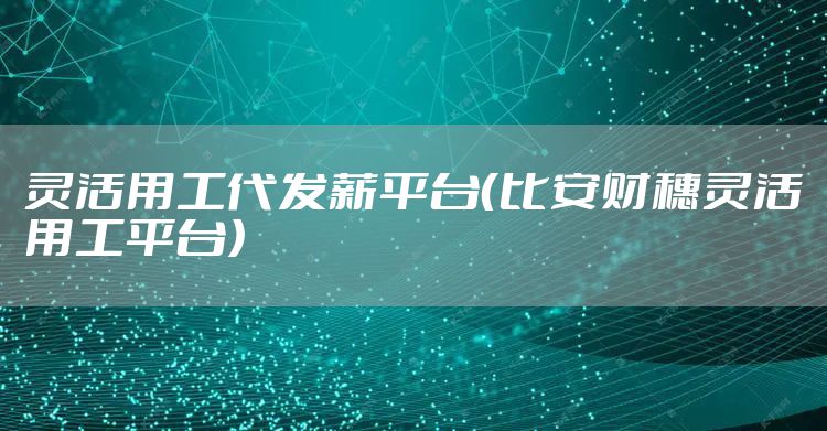 灵活用工代发薪平台（比安财穗灵活用工平台）