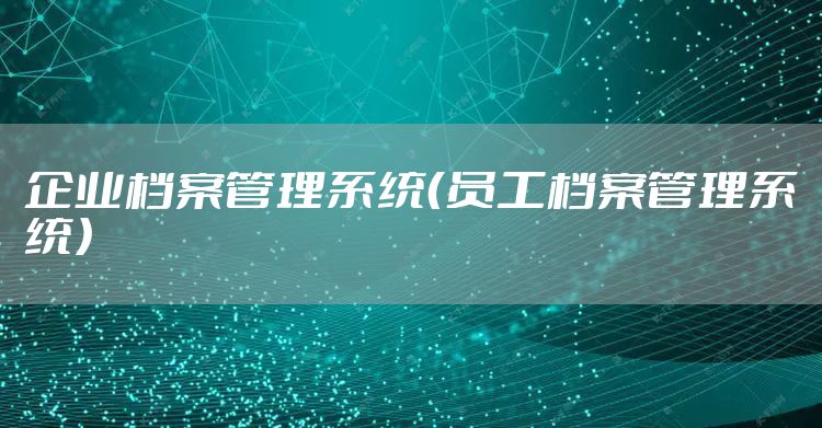 企业档案管理系统（员工档案管理系统）