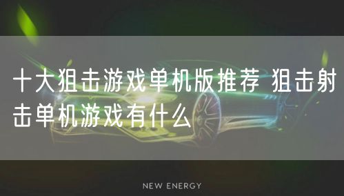 十大狙击游戏单机版推荐 狙击射击单机游戏有什么