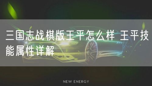 三国志战棋版王平怎么样 王平技能属性详解