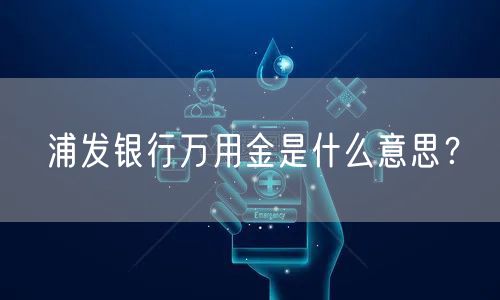 浦发银行万用金是什么意思？
