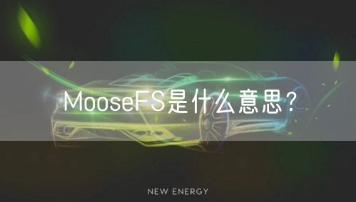 MooseFS是什么意思？