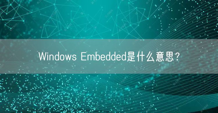 Windows Embedded是什么意思？