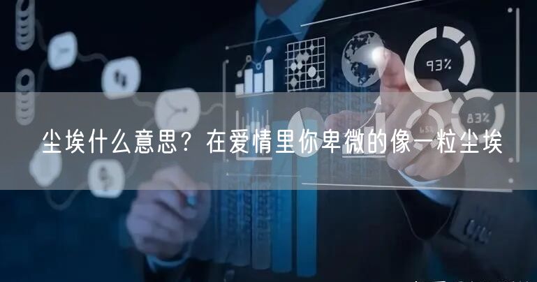  尘埃什么意思？在爱情里你卑微的像一粒尘埃