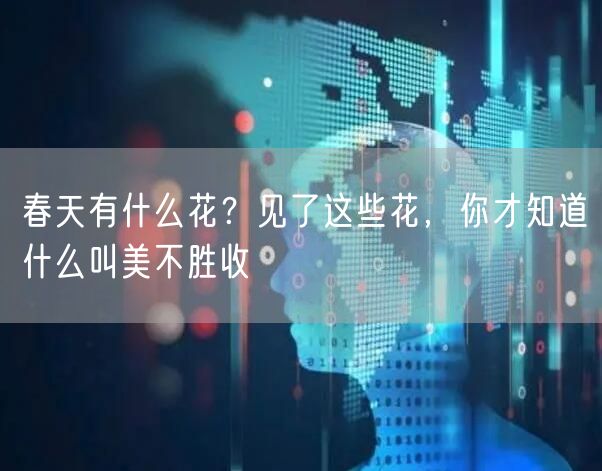  春天有什么花？见了这些花，你才知道什么叫美不胜收