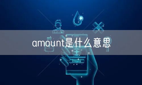 amount是什么意思