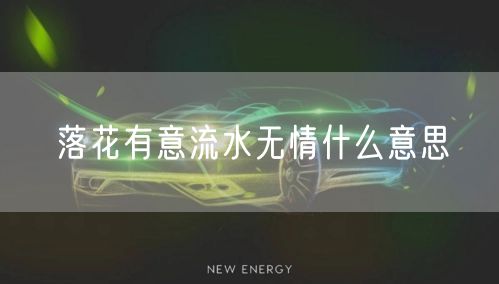 落花有意流水无情什么意思