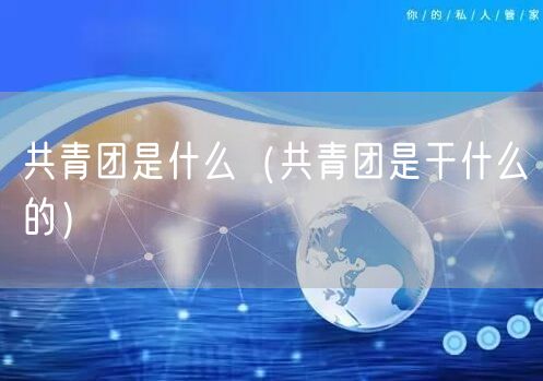  共青团是什么（共青团是干什么的）